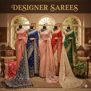 Fancy saree store styled for a festive party at GGFashion