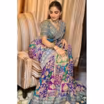 Premium Chinon Saree with Real Mirror Work