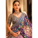 Premium Chinon Saree with Real Mirror Work