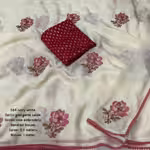 Premium Ivory Saree in Soft Sheen Satin Blend Texture