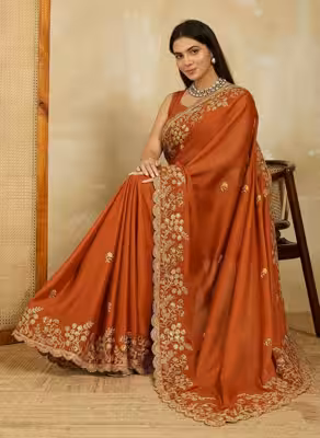 Elegant Soft Silky Saree presenting a Comfortable Slim Fit Drape