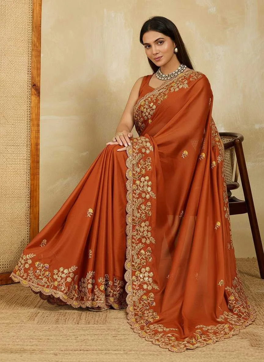 Rangoli Silk - Embroidered Saree