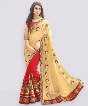 Elegant Saree Embroidery Design presenting a Versatile Free Size Fit