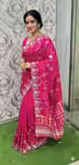 Red Wedding Silk Saree with Traditional Pitta Hand Work