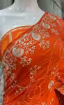 Red Wedding Silk Saree with Traditional Pitta Hand Work