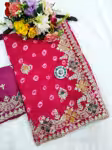 Elegant Saree in Georgette with Traditional Bandhani Print
