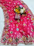 Elegant Saree in Georgette with Traditional Bandhani Print