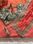 Saree with Ready Made Blouse and Royal Border Artistry