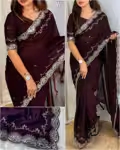 Crystal Rangoli Silk Saree with Rich Coding & Sequin Work