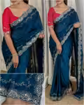 Crystal Rangoli Silk Saree with Rich Coding & Sequin Work