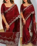 Crystal Rangoli Silk Saree with Rich Coding & Sequin Work