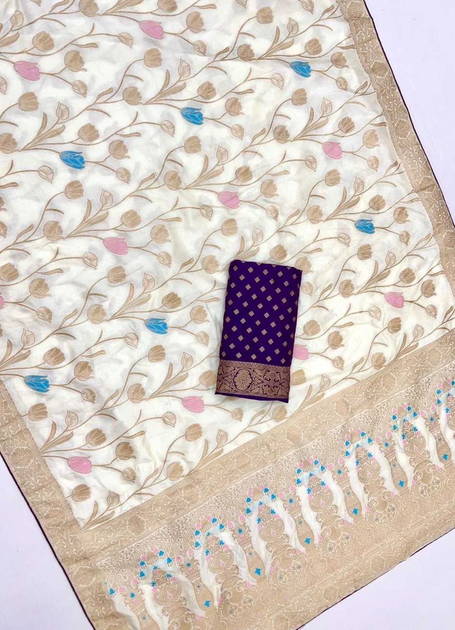 Dola Silk - Party wear - Zari border saree