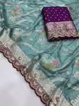 Glamorous Heavy Dola Silk Saree Party Wear with Fine Sequence Work