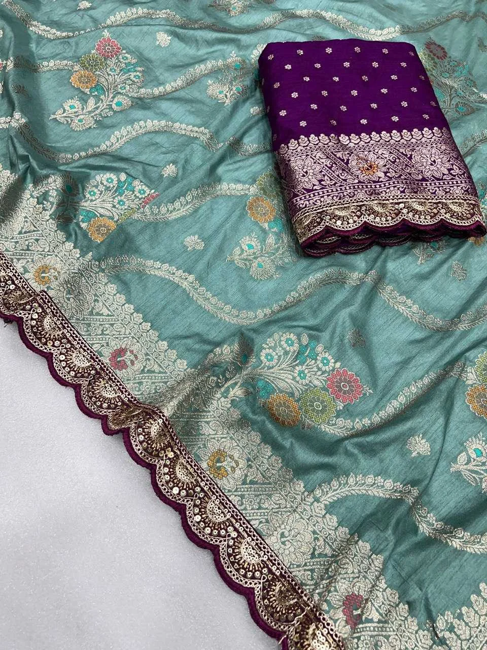 Dola Silk - Zari Border Silk Sarees Embroidered Silk