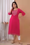 Royal Kurti with Exquisite High-Contrast Lace Edging