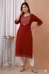 Royal Kurti with Exquisite High-Contrast Lace Edging
