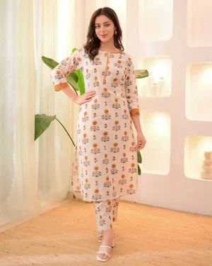 Printed Kurti - White pinted kurti