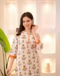 Elegant Kurti Pant Set for Women with Delicate White Lace