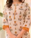 Elegant Kurti Pant Set for Women with Delicate White Lace