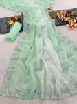 Soft Silky Pastel Colors Saree with Cutdana Embroidery