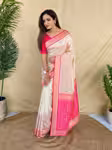 Sophisticated Off White Silk Saree with Blouse for Every Event