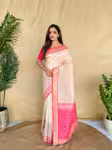 Sophisticated Off White Silk Saree with Blouse for Every Event