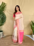 Sophisticated Off White Silk Saree with Blouse for Every Event