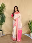 Sophisticated Off White Silk Saree with Blouse for Every Event
