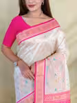 Sophisticated Off White Silk Saree with Blouse for Every Event