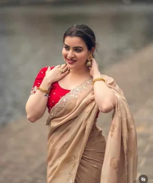 Rangoli Crush Silk saree with contrast work blouse