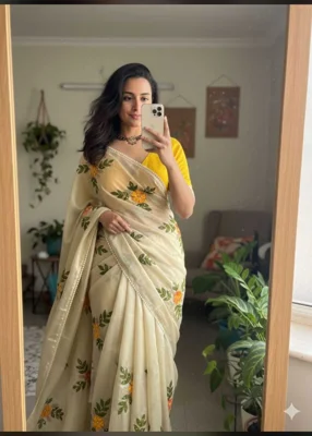 Rangoli Silk saree with embroidery work