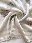 Luxury Women Chiffon Saree in Pristine Off White
