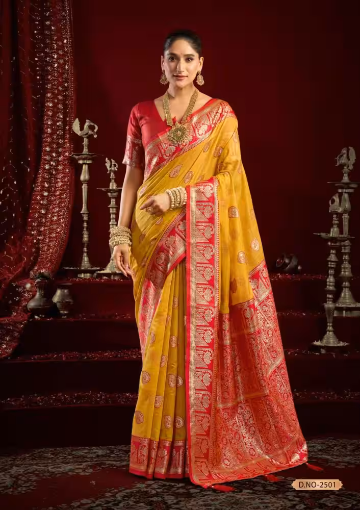 Elegant Gold Border Saree in Heavy Modal Silk