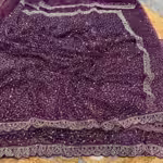 Wine color saree in net