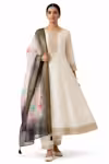 White color anarkali suit floral