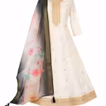 White color anarkali suit floral