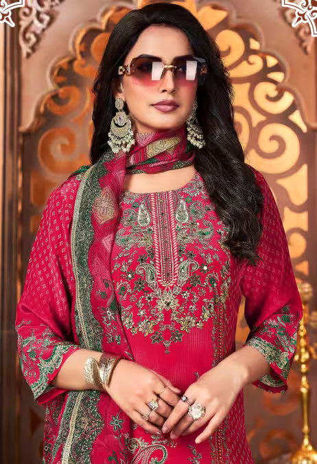 Exclusive Woman Party Wear Suit with Digital Floral Prints