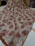 Silver Bridal heavy party wear saree with pure silk blouse