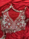 Designer silk saree in red for wedding wear