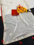Designer zari kota saree with raw silk blouse