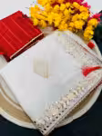 Designer zari kota saree with raw silk blouse