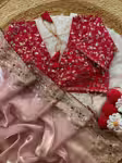 Light Pink Satin saree for women with scallop sequin border