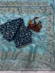 Rirozi Satin saree for women with scallop sequin border