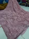 Peach Designer saree for wedding function with sequins work