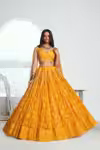 Designer yellow lehenga for haldi pre-wedding function